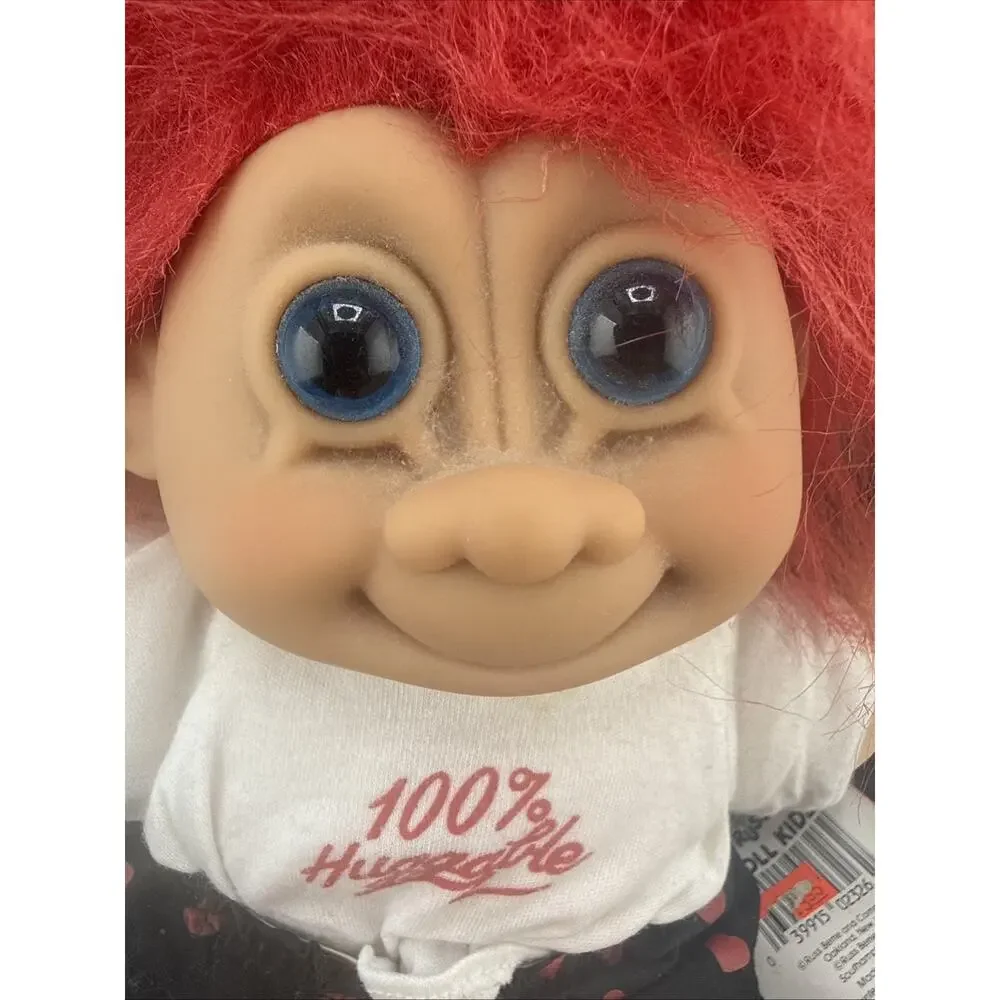 Vintage Russ Berrie Troll Kidz Doll Red Hair 100% Huggable Hearts w/ Tag